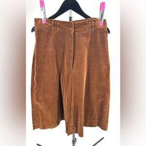 Vintage Tricki Vicki Brown Velvet Gaucho cropped pant 100% Cotton Size 11/12